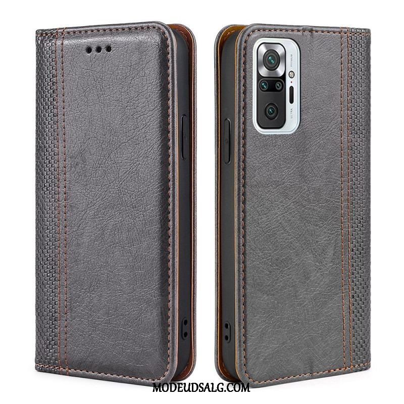 Cover Xiaomi Redmi Note 10 Pro Flip Cover Litchi Split Lædersøm