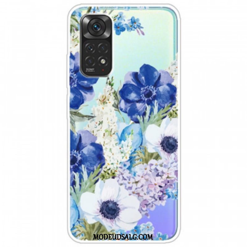 Cover Xiaomi Redmi Note 11 / 11S Sømløs Akvarel Blå Blomster