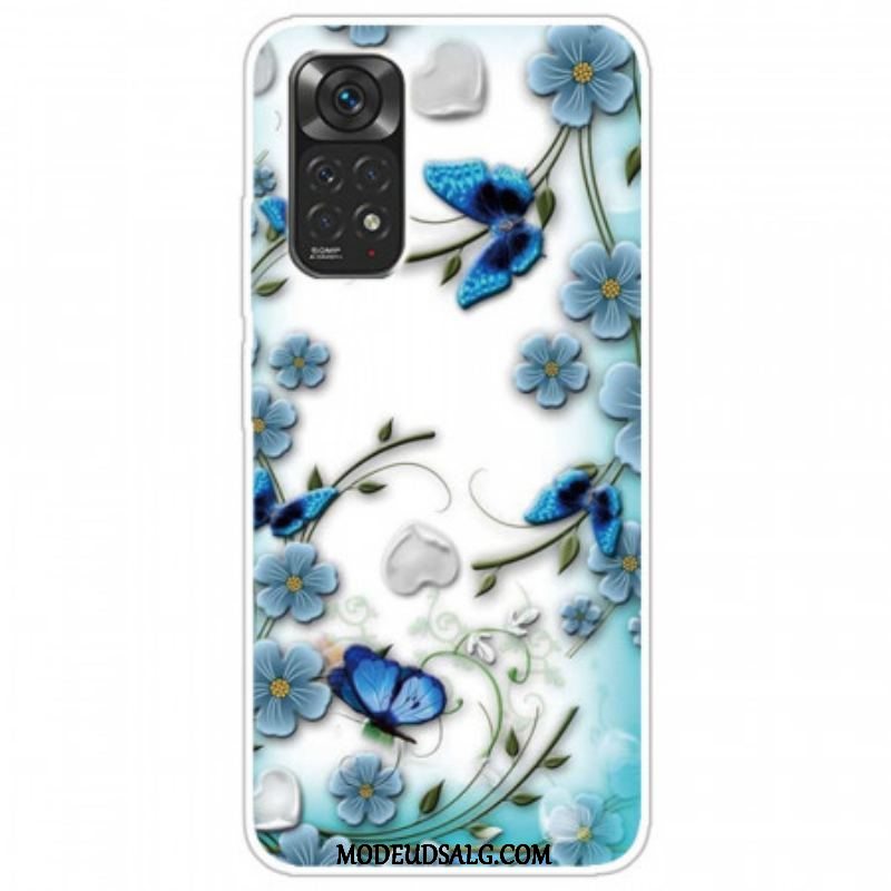 Cover Xiaomi Redmi Note 11 Pro / 11 Pro 5G Retro Sommerfugle Og Blomster