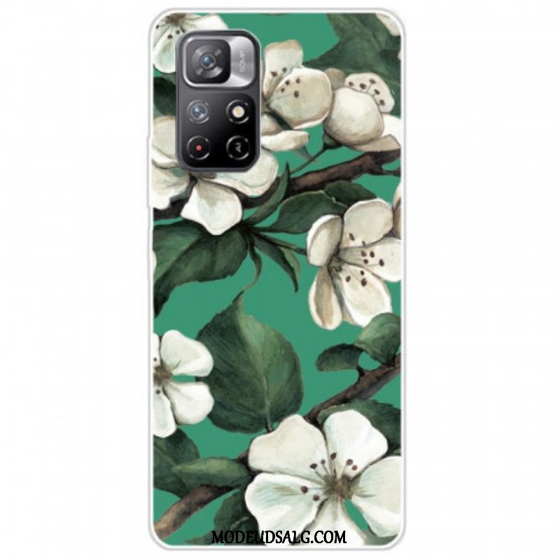 Cover Xiaomi Redmi Note 11 Pro Plus 5G Silikone Hvide Blomster