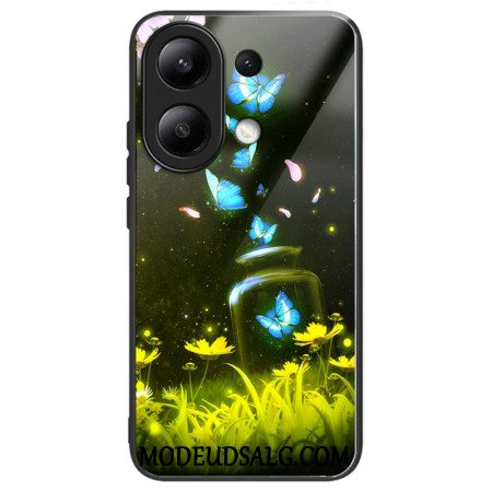 Cover Xiaomi Redmi Note 13 4g Telefon Etui Sommerfugleflaske Af Hærdet Glas