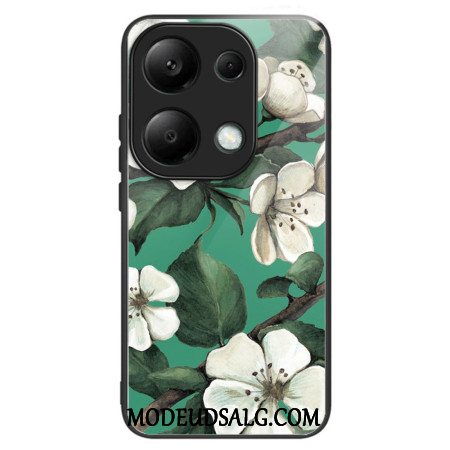 Cover Xiaomi Redmi Note 13 Pro 4g Hvide Blomster Af Hærdet Glas