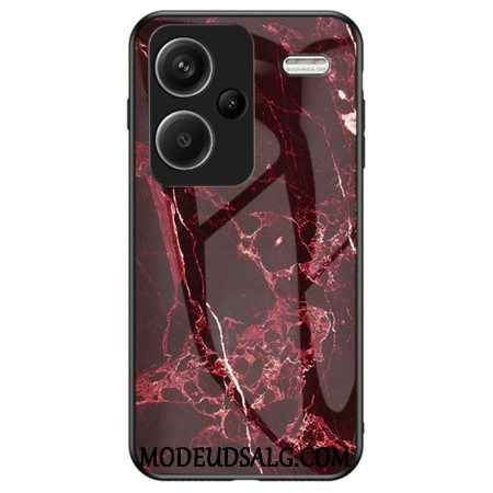 Cover Xiaomi Redmi Note 13 Pro Plus 5g Telefon Etui Rød Marmor Hærdet Glas