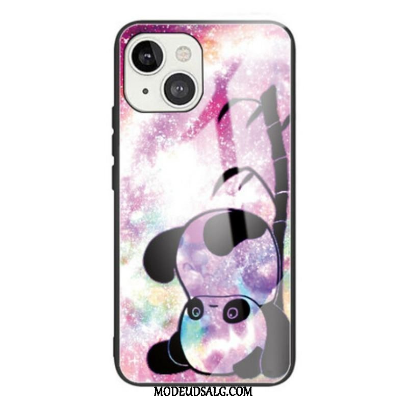 Cover iPhone 13 Mini Panda Og Bambus Hærdet Glas