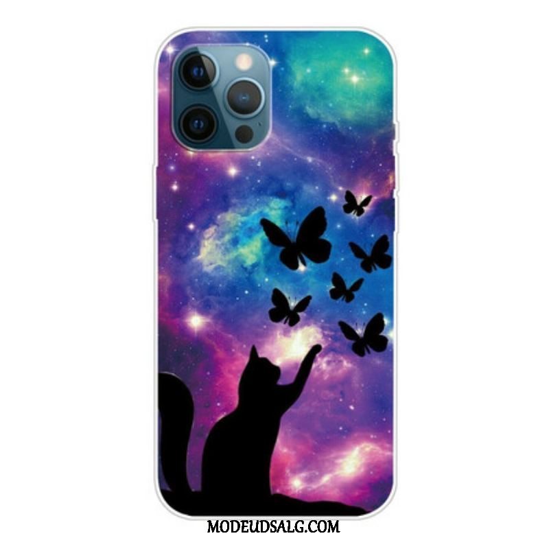 Cover iPhone 13 Pro Kat Og Sommerfugle I Rummet