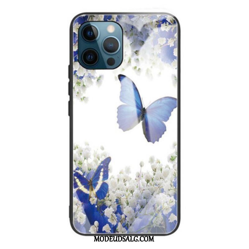 Cover iPhone 13 Pro Sommerfugle Design Hærdet Glas