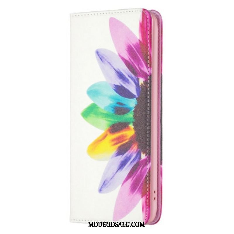 Cover iPhone 14 Pro Flip Cover Akvarel Blomst