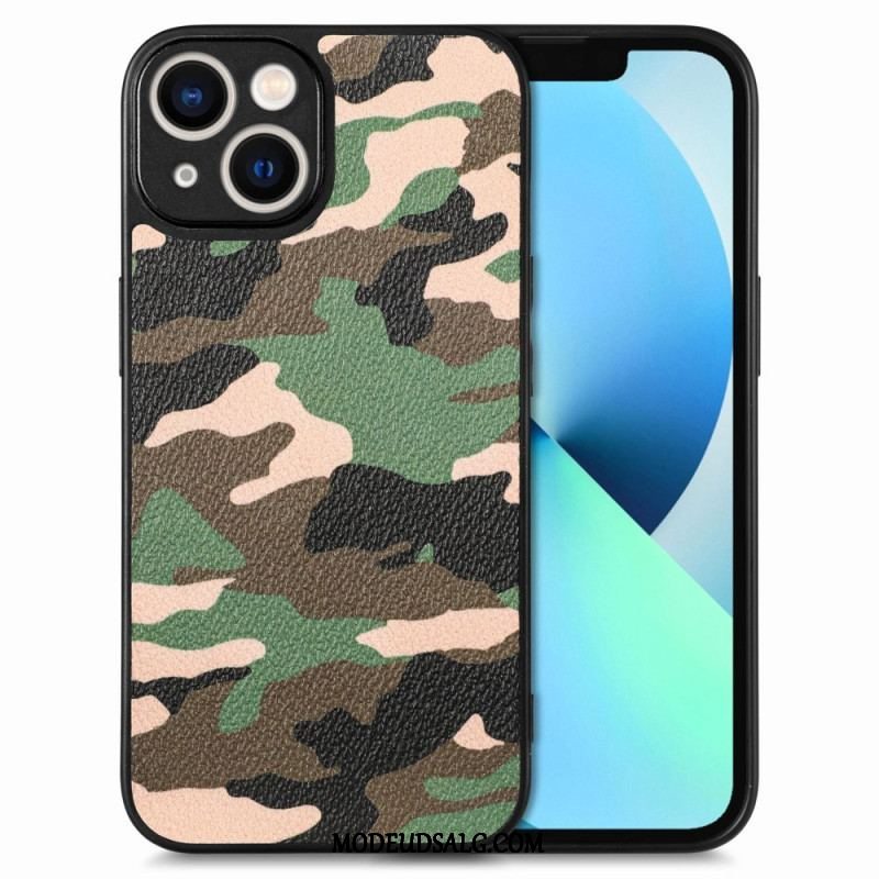 Cover iPhone 15 Camouflage I Imiteret Læder