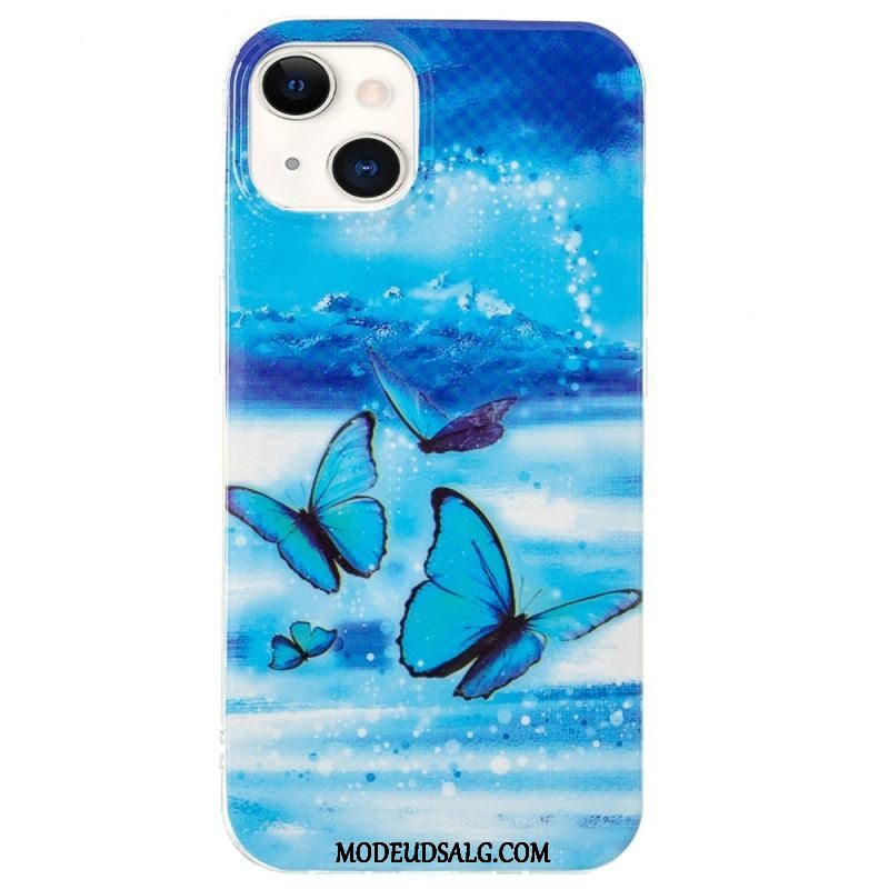 Cover iPhone 15 Plus Fluorescerende Sommerfugle