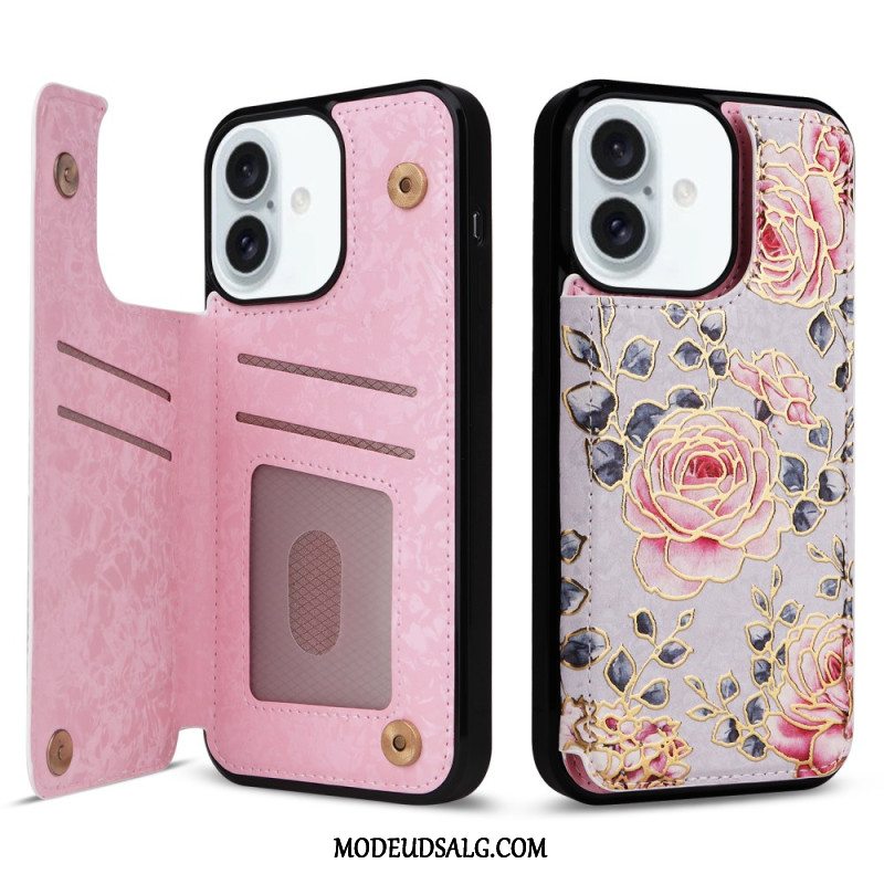 Cover iPhone 16 Plus Blomster Rfid-beskyttelse