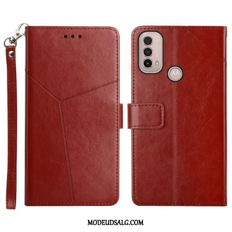 Flip Cover Moto E40 / E30 / E20 Stil Læder Geo Y Design