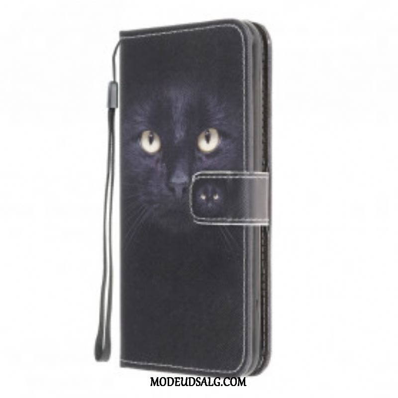 Flip Cover Moto G50 Med Snor Strappy Black Cat Eyes