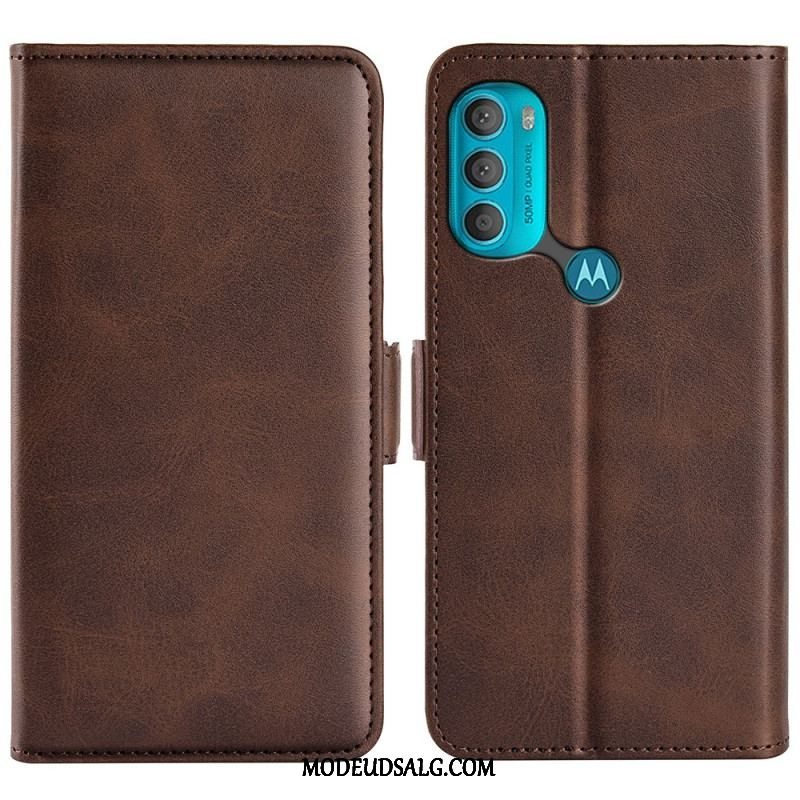 Flip Cover Moto G71 5G Læder Cover Dobbelt Klap