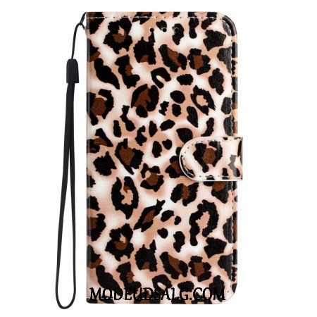 Flip Cover Motorola Edge 50 Strappy Med Leopardtryk