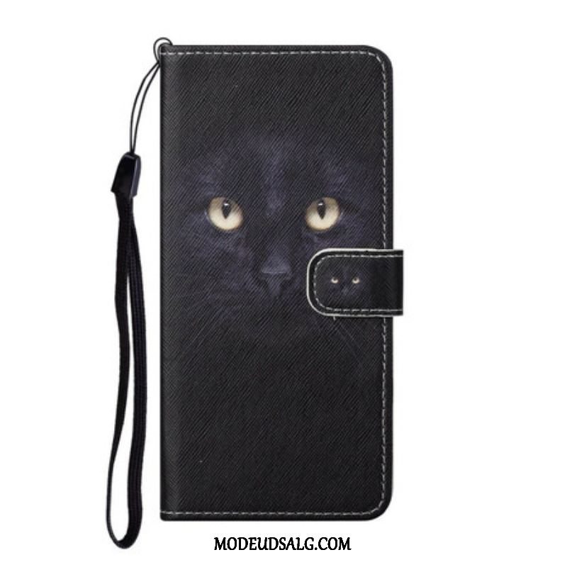 Flip Cover OnePlus Nord CE 5G Med Snor Strappy Black Cat Eyes