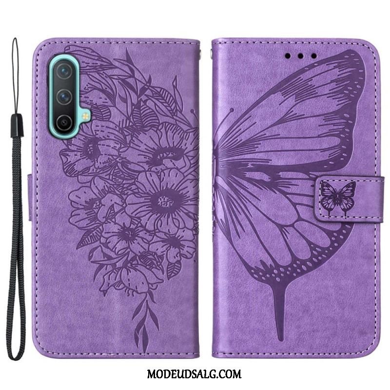 Flip Cover OnePlus Nord CE 5G Sommerfugle Design