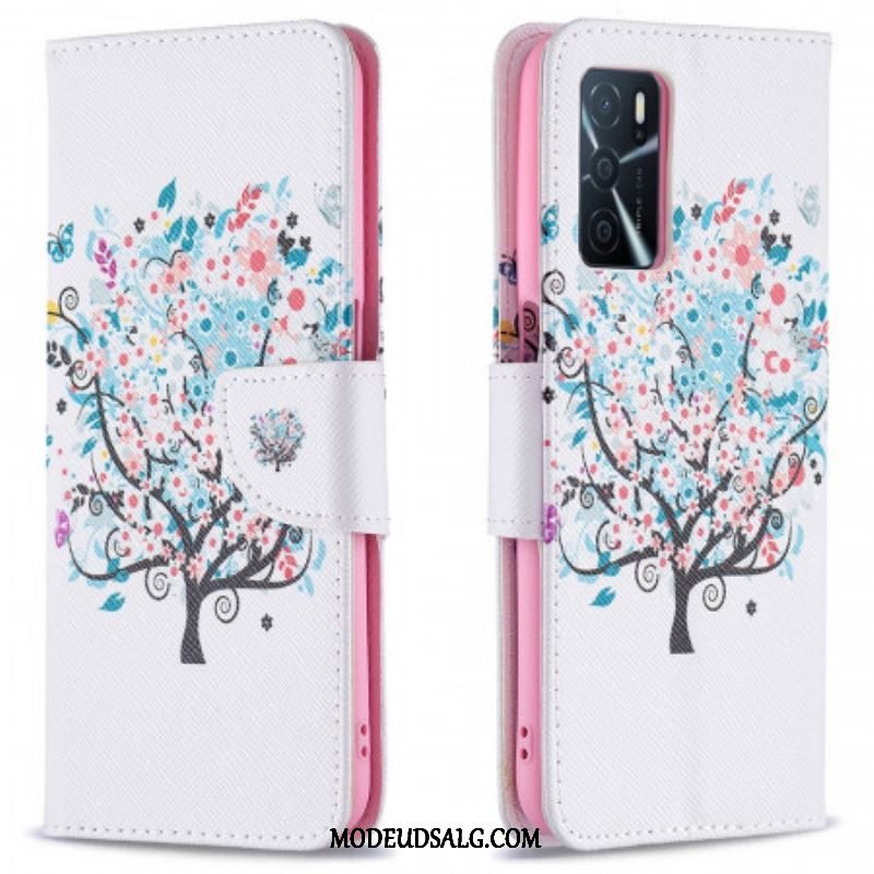 Flip Cover Oppo A16 / A16s Blomstret Træ