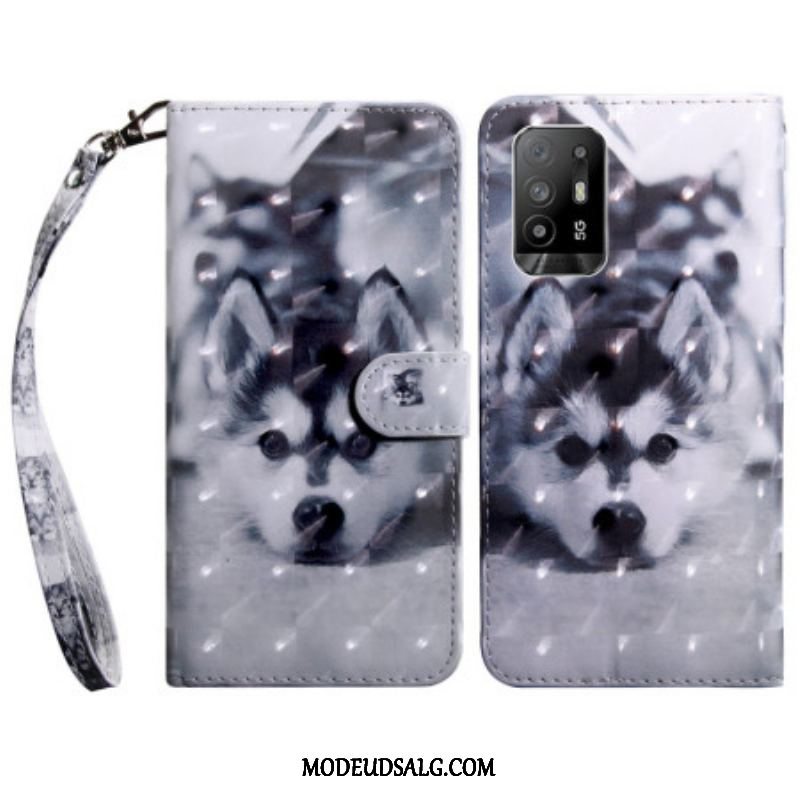 Flip Cover Oppo A94 5G Husky Hund Med Snor