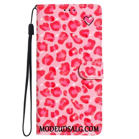 Flip Cover Oppo A98 5g 3d Pink Leopard Med Rem