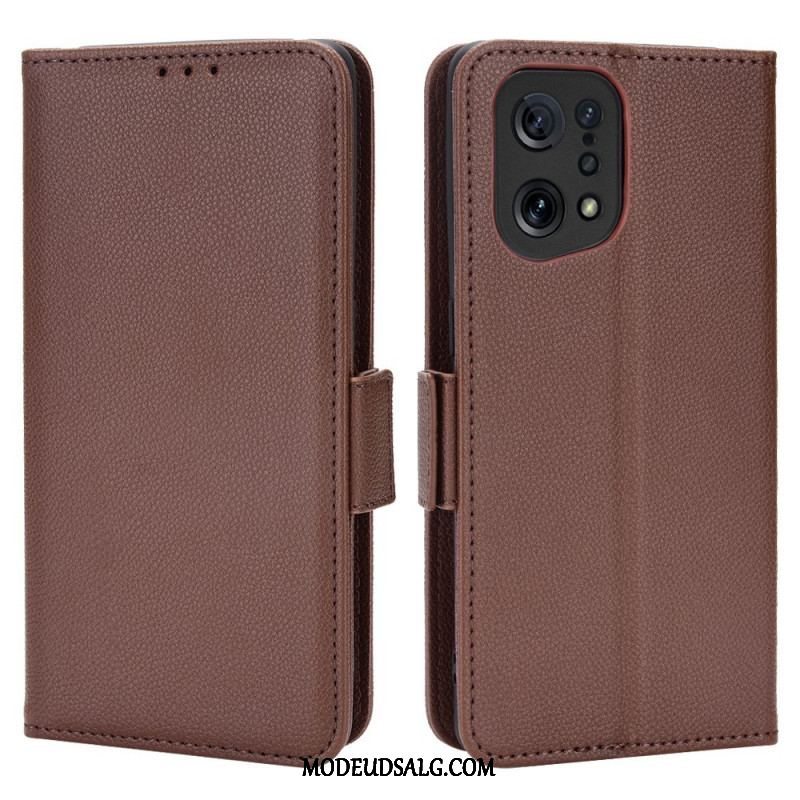 Flip Cover Oppo Find X5 Læder Cover Flap Dobbelt Nye Farver