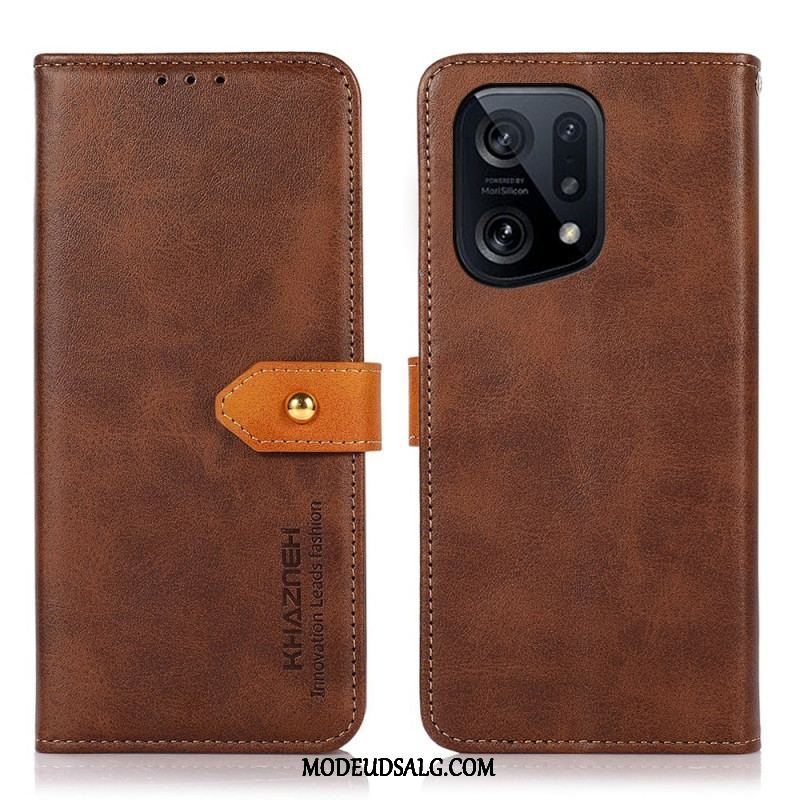 Flip Cover Oppo Find X5 Med Khazneh-strop