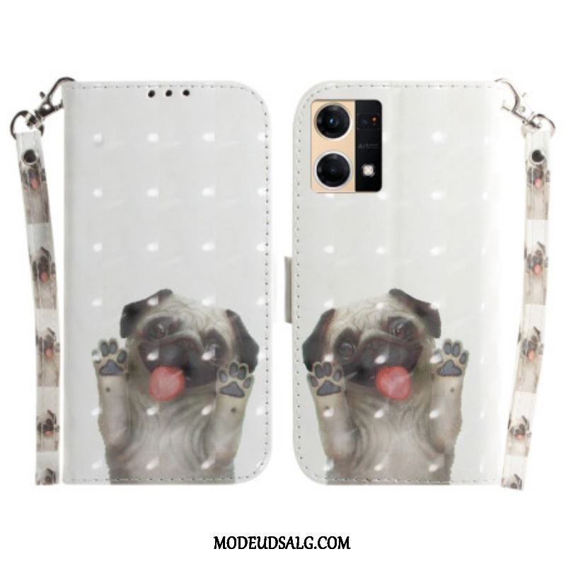 Flip Cover Oppo Reno 7 Med Snor Thong Hund