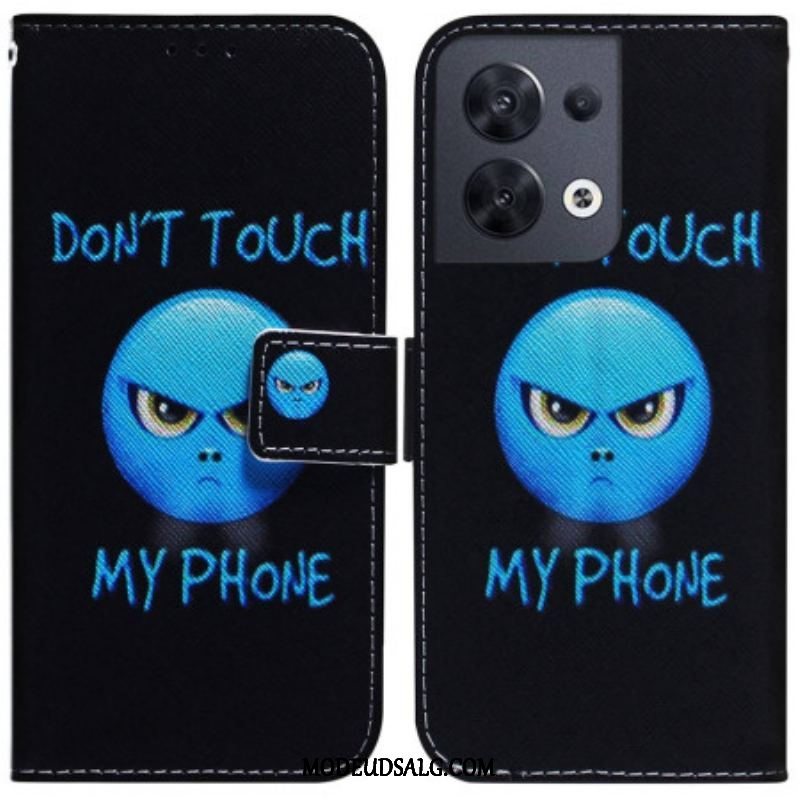 Flip Cover Oppo Reno 8 Med Snor Lanyard Emoji Telefon