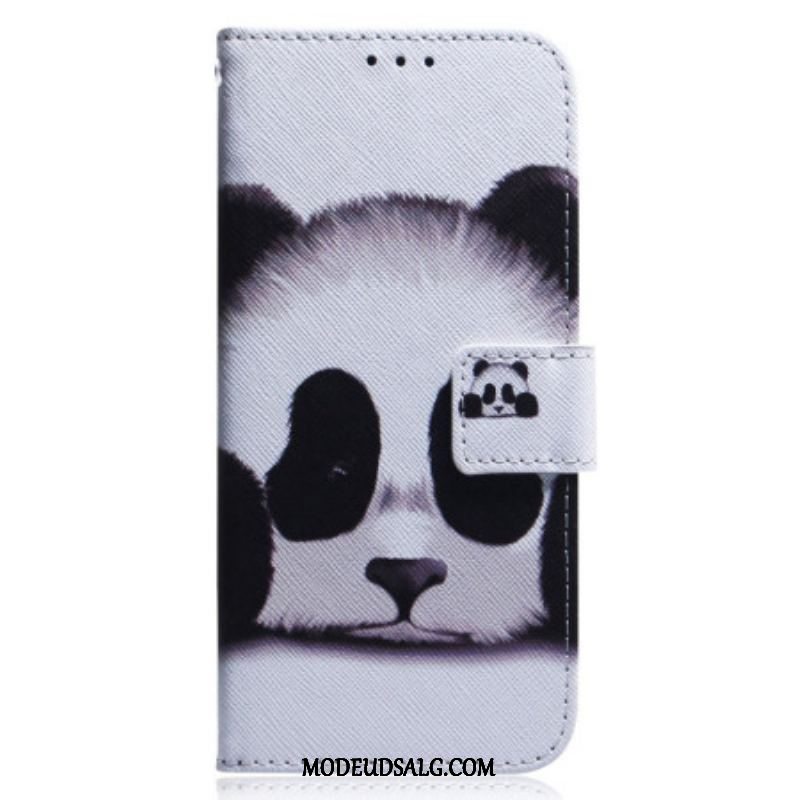 Flip Cover Oppo Reno 8 Panda Med Snor