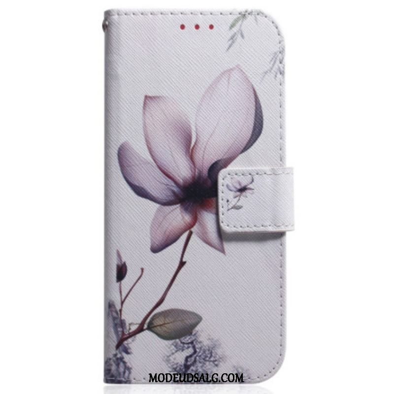 Flip Cover Oppo Reno 8 Pro Med Snor Vintage Strappy Blomst