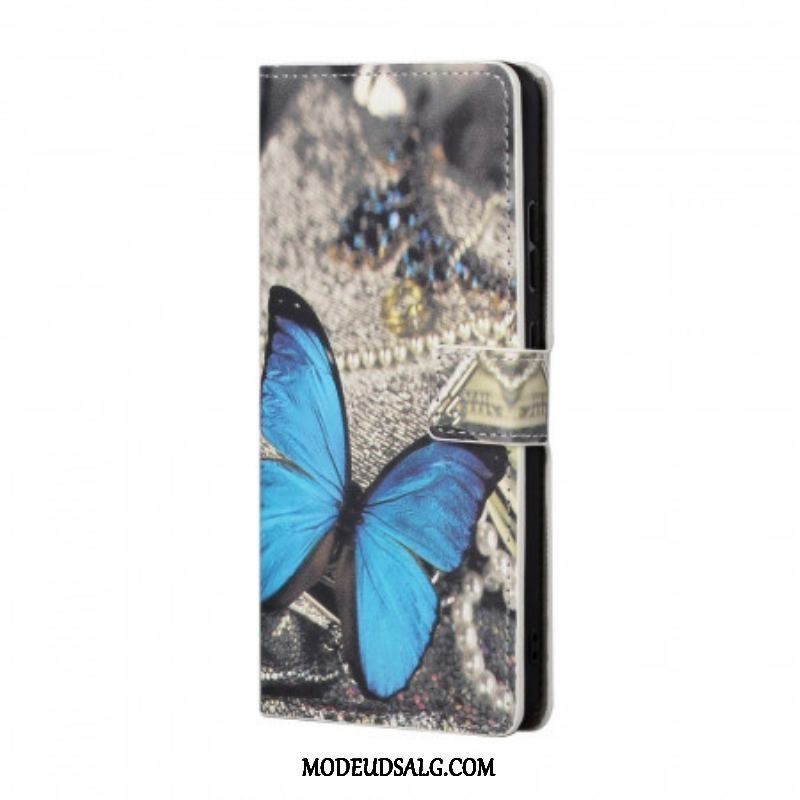 Flip Cover Samsung Galaxy A13 5G / A04s Blå Sommerfugl