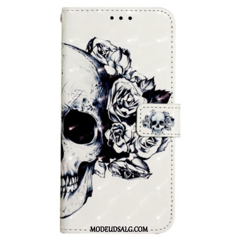 Flip Cover Samsung Galaxy A13 Med Snor Blomsterkranie Med Rem