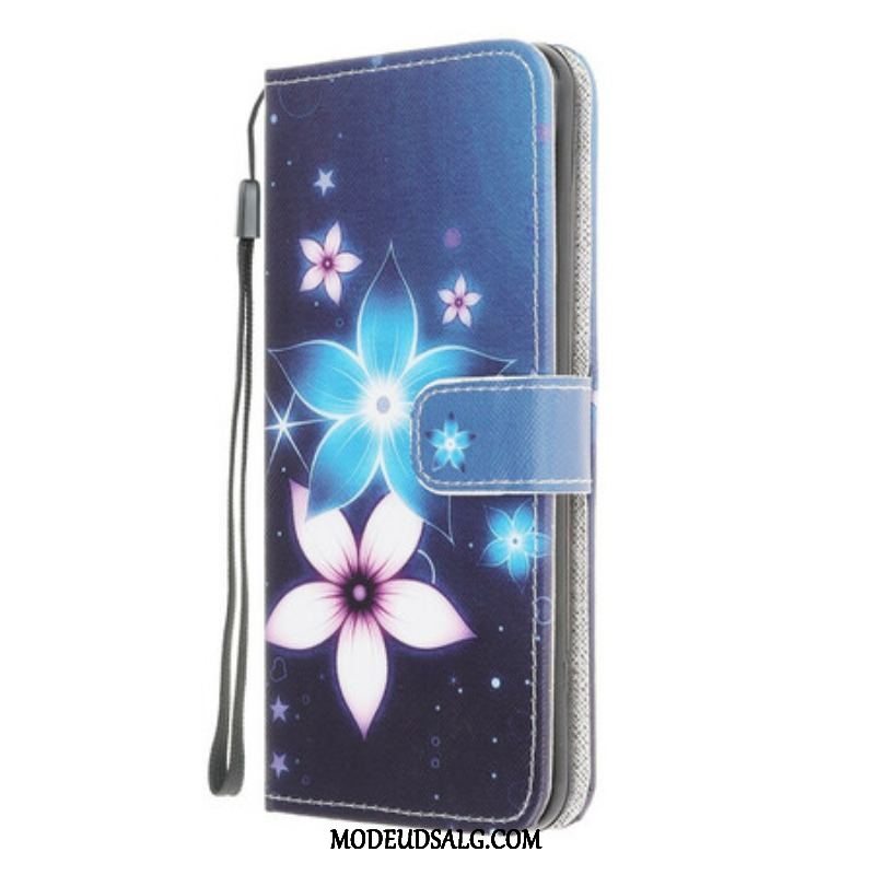 Flip Cover Samsung Galaxy A42 5G Med Snor Lunar Strap Blomster