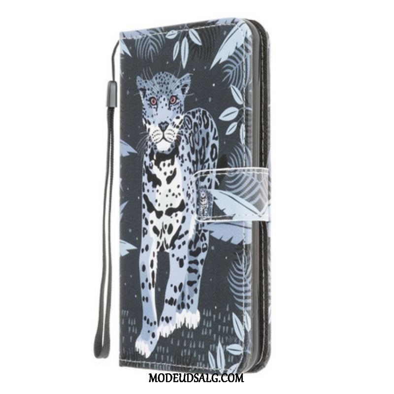 Flip Cover Samsung Galaxy A42 5G Med Snor Strappy Leopard