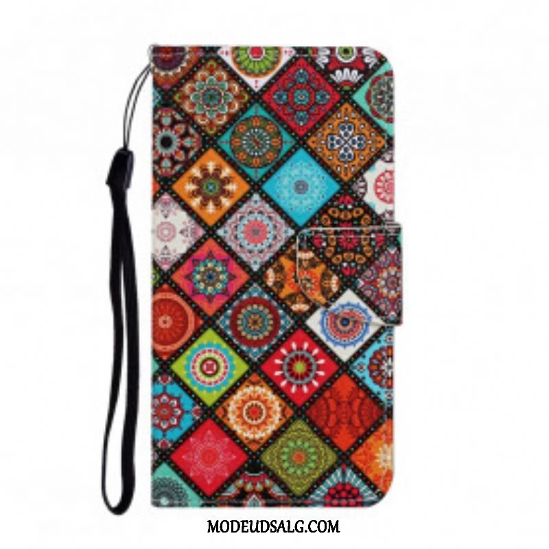 Flip Cover Samsung Galaxy A52 4G / A52 5G / A52s 5G Patchwork Mandalaer Med Snor