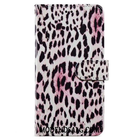 Flip Cover Samsung Galaxy A55 5g Strappy Med Leopardtryk