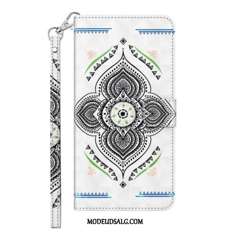 Flip Cover Samsung Galaxy M12 / A12 Lyspletter Mandala Med Snor