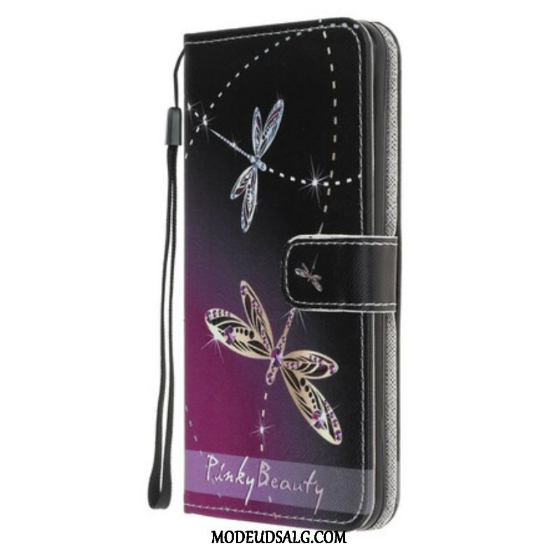 Flip Cover Samsung Galaxy M12 / A12 Med Snor Strappy Guldsmede