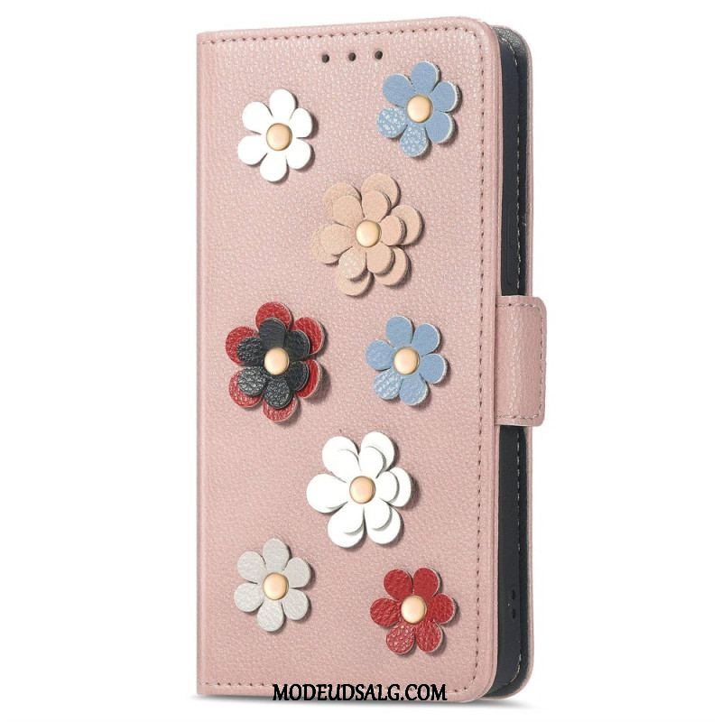 Flip Cover Samsung Galaxy M13 3d Blomster