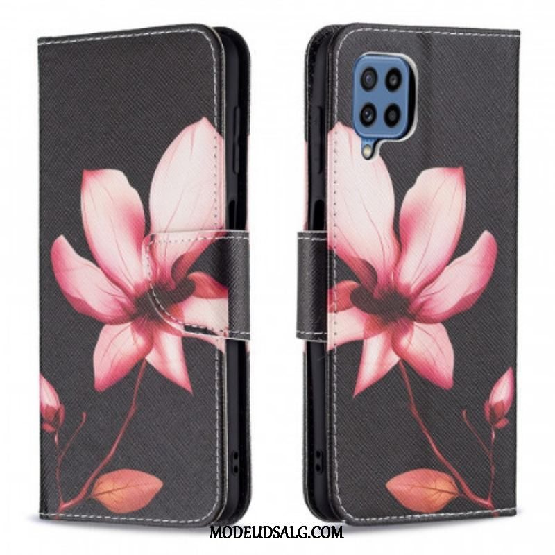 Flip Cover Samsung Galaxy M32 Lyserød Blomst