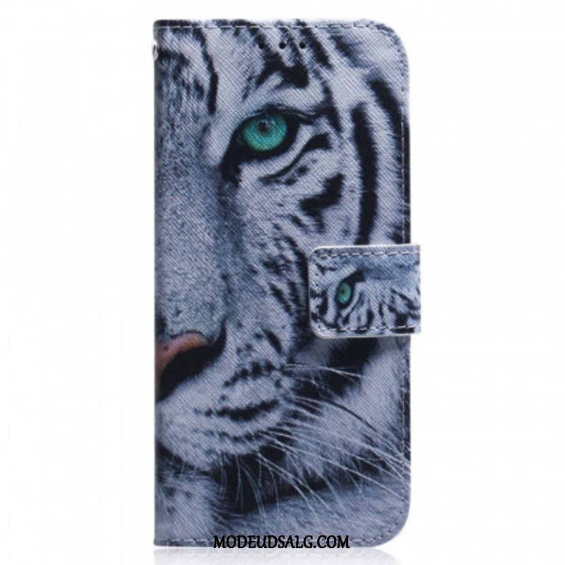 Flip Cover Samsung Galaxy M33 5G Hvid Tiger