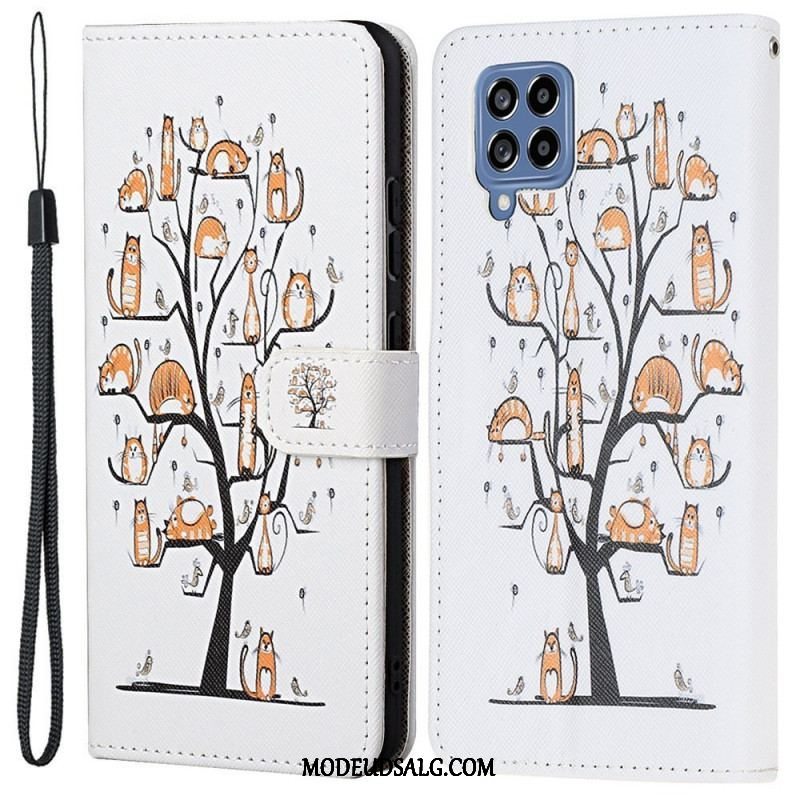 Flip Cover Samsung Galaxy M53 5G Med Snor Thong Katte