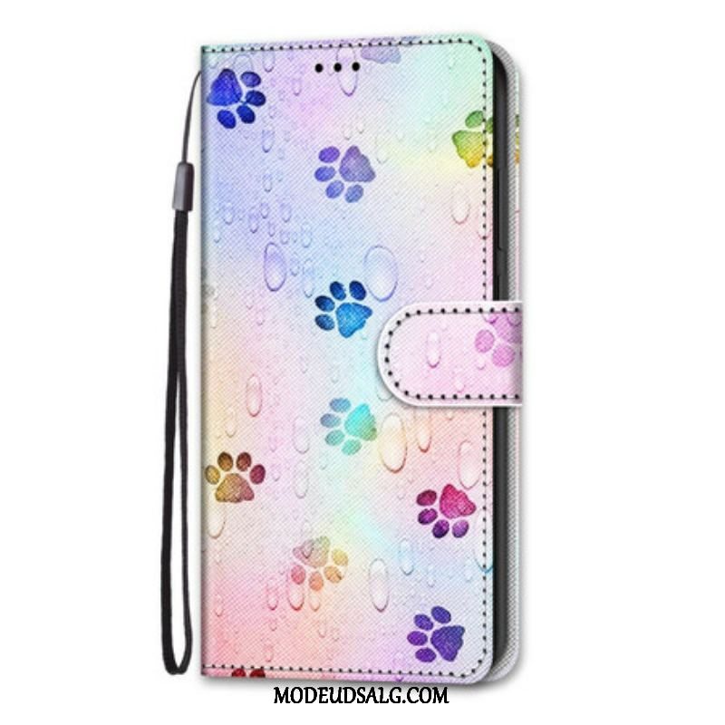 Flip Cover Samsung Galaxy S21 5G Fodspor I Regnen