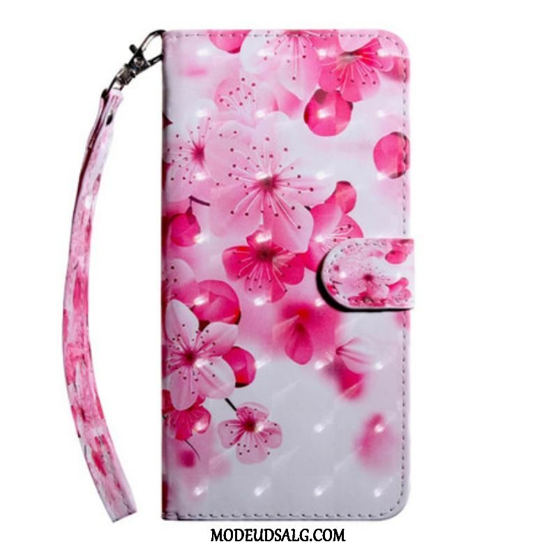 Flip Cover Samsung Galaxy S21 5G Lyserøde Blomster