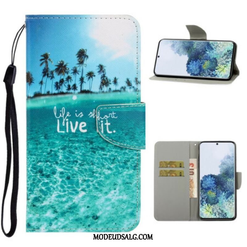 Flip Cover Samsung Galaxy S21 5G Med Snor Live It At Lanyard