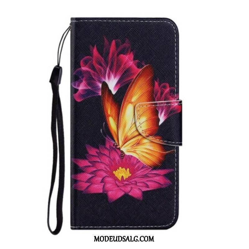 Flip Cover Samsung Galaxy S21 FE Sommerfugl Og Lotus