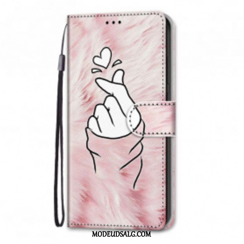 Flip Cover Samsung Galaxy S21 Ultra 5G Finger Hjerte