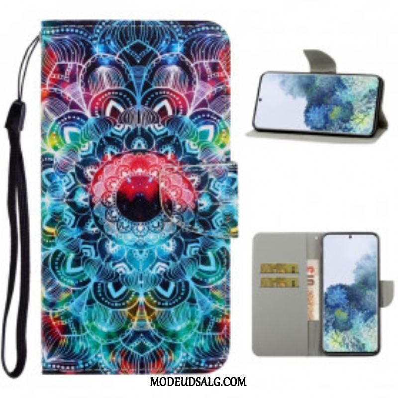 Flip Cover Samsung Galaxy S21 Ultra 5G Med Snor Prangende Strappy Mandala