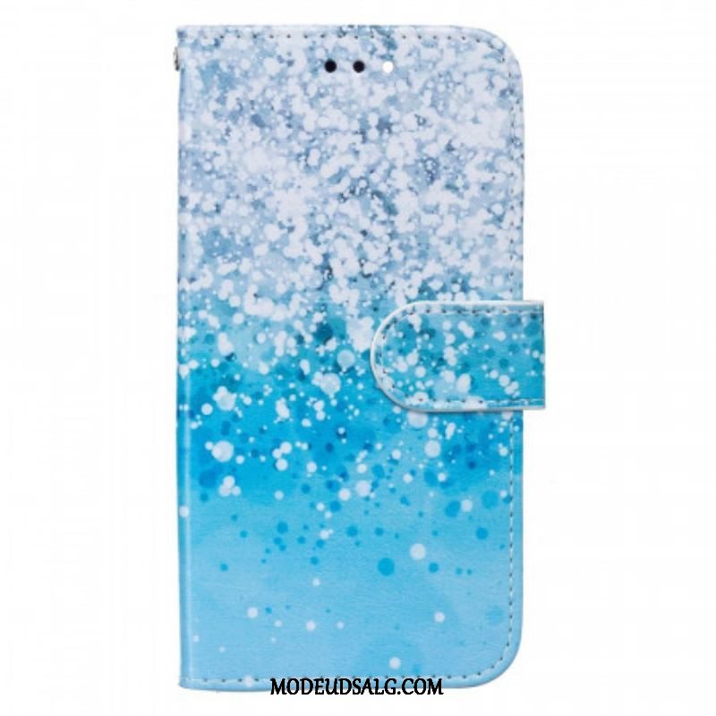 Flip Cover Samsung Galaxy S22 5G Blå Glitter Gradient