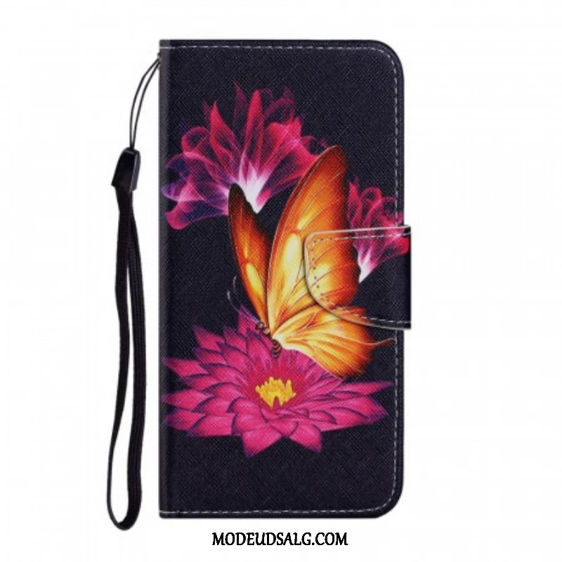 Flip Cover Samsung Galaxy S22 Plus 5G Sommerfugl Og Lotus