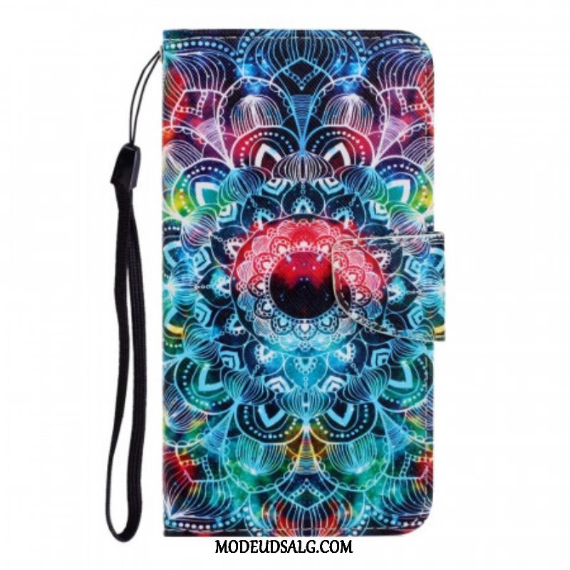 Flip Cover Samsung Galaxy S22 Ultra 5G Med Snor Prangende Strappy Mandala